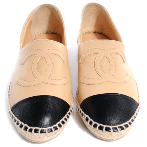 espadrilles chanel black|chanel espadrilles beige and black.